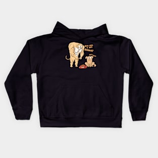 funny gym cat with little dog Kids Hoodie